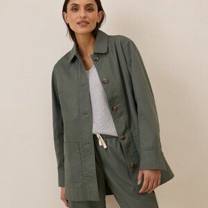 pact green daily twill oversized lightweight jacket